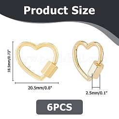6 шт. латунные подвески-замки с винтовым карабином&nbsp;KK-HS0001-38