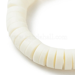 Heishi in argilla polimerica e ematite sintetica e anello da dito elasticizzato con perline incrociate in corallo sintetico per donna&nbsp;RJEW-JR00526