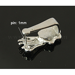 真鍮製バチカンとピンチべイル  ラインストーン付き  手  プラチナ  18x10mm  ピン：1mm&nbsp;KK-H383-P