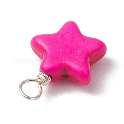 Подвески в форме звезды-вихря из окрашенной синтетической медной проволоки бирюзового цвета&nbsp;PALLOY-JF03587-02