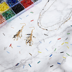 2818 шт. 15-х цветные стеклянные витые бусины-стекляшки SEED-WR0001-13