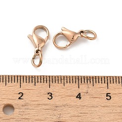 304ステンレススチール製ロブスタークロウ留め金  オウムトリガークラスプ  ローズゴールド  13x8x4mm  穴：4mm&nbsp;STAS-K155-E-11RG