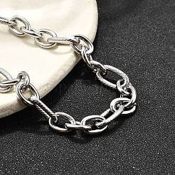 Браслеты из нержавеющей стали 304 figaro chains для мужчин и женщин BJEW-R021-07P