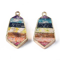 Кулоны из натуральной императорской яшмы цвета радуги G-S359-328