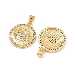 Латунные микропаве прозрачные подвески с фианитом&nbsp;KK-F919-36G