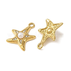 Ciondoli in acciaio inossidabile 303 e plastica ABS con perle e strass di cristallo.&nbsp;RB-CBA1E47-14G