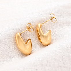 Ионное покрытие (ip) 304 нержавеющая сталь серьги-гвоздики в форме капли для женщин&nbsp;EJEW-K244-11G