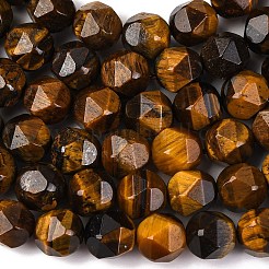 Граненые натуральные тигровые глазки&nbsp;G-K066-01-8mm