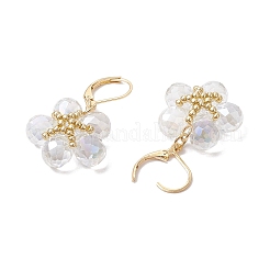 Комплекты из стеклянных и стеклянных бусин с подвесками в виде цветов и серег-колец SJEW-MZ00011