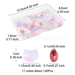 110 шт. 11-цветные прозрачные стеклянные бусины-спрей GLAA-FS0002-15