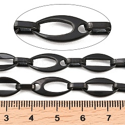 201ステンレス鋼の楕円形リンクチェーン  イオンプレーティング（ip）  溶接されていない  スプールで  ブラック  リンク：15x8x1.5mmと8x5x2mm&nbsp;CHS-F024-05EB