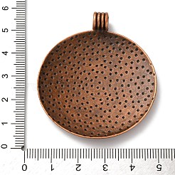 Стиль тибетского плоские круглые с цветком сплава больших подвесками&nbsp;LS-TIBEP-Q056-15R-NR