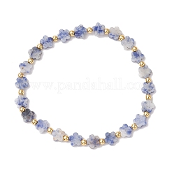 Браслеты из натуральной голубой яшмы с бусинами для женщин BJEW-JB11768-04