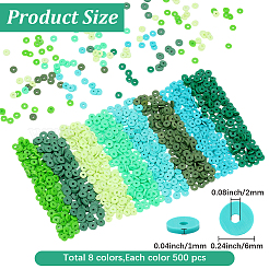 4000шт 8 цвета бусины из полимерной глины ручной работы&nbsp;CLAY-PA0001-16