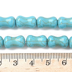 Окрашенные синтетические бирюзовые бусы нити&nbsp;G-B147-A02