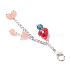 Гриб ручной работы лэмпворк и стеклянный кулон украшение&nbsp;HJEW-JM03810