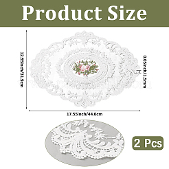 2 tovaglietta vintage in pizzo di poliestere ricamata&nbsp;AJEW-CN0005-09B-02