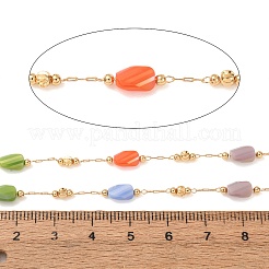 Kette aus Messing & Glasperlen&nbsp;KK-CBA3B44-07G