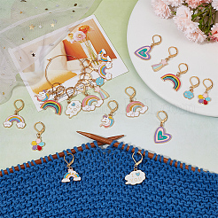 Маркеры петель с замком на тему радуги HJEW-SC0001-36