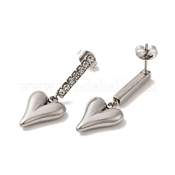 Boucles d'oreilles à tige en acier inoxydable 304 avec strass incrustés pour femmes&nbsp;EJEW-M024-06C-P
