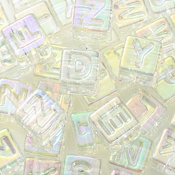 УФ-покрытие радужными переливающимися акриловыми бусинами&nbsp;OACR-K003-008F