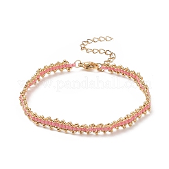 Bracciale con perline intrecciate in semi di vetro con chiusura in acciaio inossidabile 304 per donna&nbsp;BJEW-JB09169