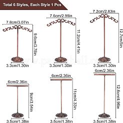 2セット2スタイルの鉄製イヤリングディスプレイスタンド  台座付き  赤銅鉱  赤銅鉱  1セット/スタイル&nbsp;EDIS-FG0001-40