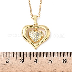Женские цепочки с подвеской в виде сердца из латуни&nbsp;NJEW-D341-03G
