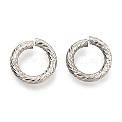 304 Stainless Steel Open Jump Rings, Twist Rings, Stainless Steel Color, 12.5x2.2mm, Inner Diameter: 8mm