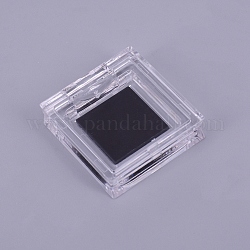 Mini Plastic Empty Eyeshadow Power Containers Tins, Cosmetics Beauty Accessory, Square, Clear, 35x34.5x9.5mm