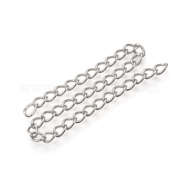 304 Stainless Steel Curb Chains, with Spool, Unwelded, Stainless Steel Color, 5x3.8x0.8mm, about 328.08 Feet(100m)/roll