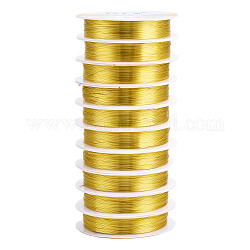 Alambre de joyería de cobre redondo, Plateado de larga duración, dorado, 26 calibre, 0.4mm, aproximadamente 32.8 pie (10 m) / rollo
