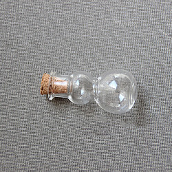 Миниатюрные стеклянные бутылки в форме тыквы, с пробками, пустые бутылки желаний, для аксессуаров для кукольного домика, изготовление ювелирных изделий, прозрачные, 30x16 мм