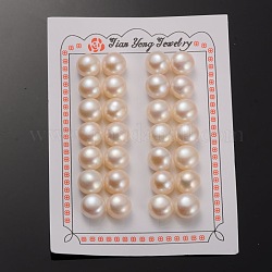 Natural Cultured Freshwater Pearl Beads, Half Drilled, Rondelle PeachPuff, 12~13x9mm, Hole: 0.9mm