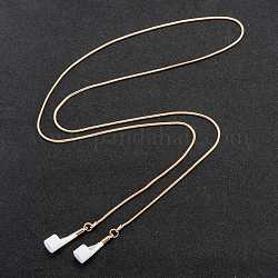 Supporto per cuffie wireless, collane con catena a serpente tonda in ottone con cinturino anti-perso per lo sport all'aria aperta, oro, 29.72 pollice (75.5 cm)