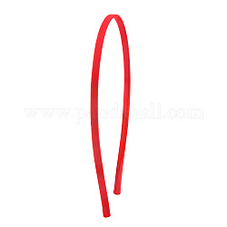 Iron Hair Band Findings, Covered with Cloth, Red, 152.5x2.5mm, Inner Diameter: 142x122mm