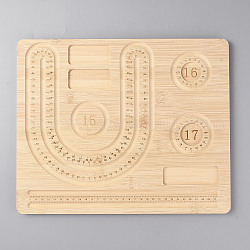 Tavole di design per braccialetti in legno rettangolari, per la creazione di gioielli con collana di braccialetti di perline, Burlywood, 34.5x28.3x1.05cm