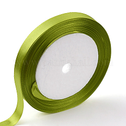 Single Face Satin Ribbon, Polyester Ribbon, Olive Drab, 1/4 inch(6mm), about 25yards/roll(22.86m/roll), 10rolls/group, 250yards/group(228.6m/group)