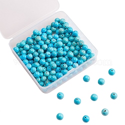 200 Stück natürliche Howlith-Perlen, gefärbt und erhitzt, Runde, 8 mm, Bohrung: 1 mm