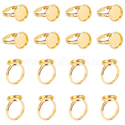 Componenti anello in ottone regolabile, oro, 17mm, 40pcs/scatola