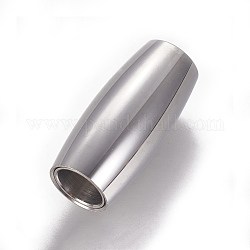 304 chiusura magnetica in acciaio inossidabile con estremità incollate, riso, colore acciaio inossidabile, 21x9.5mm, Foro: 6 mm