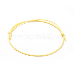 Экологичный корейский вощеный браслет из полиэстера, желтые, 10-5/8 дюйм ~ 11 дюйма (27~28 см), 1 мм