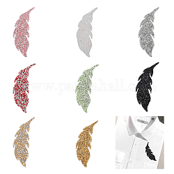 CHGCRAFT 8Colors Leaf Rhinestone Clothes Patches Leaf Shape Hotfix Rhinestone Patches Iron on Patches for Clothing Repair Dress Shoes Garment Decoration DIY Gift
