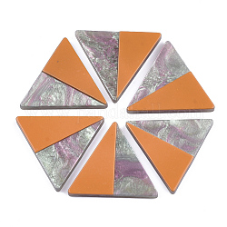 樹脂カボション  三角形  ダークオレンジ  26x30x2.5~3mm