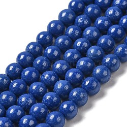 Hebras de perlas de imitación de circonita cúbica, redondo, azul oscuro, 5mm, agujero: 0.8 mm, aproximamente 70~75 pcs / cadena, 13.66''~14.72'' (34.7~37.4 cm)