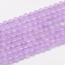 Chapelets de perles en améthyste naturelle, ronde, violette, 5mm, Trou: 0.8mm, Environ 78 pcs/chapelet, 16 pouce
