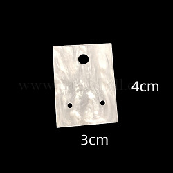 10Pcs Acrylic Jewelry Display Cards, Water Ripple Earring Holder Card, Floral White, Rectangle, 4x3cm