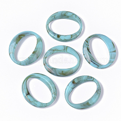 Акриловые связей кольца, Стиль имитация драгоценных камней, овальные, светло-зеленый, 39.5x34.5x6.5 мм, внутренний диаметр: 33x18.5 мм, о: 172 шт / 500 г