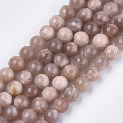 Natural Sunstone Beads Strands, Grade A, Round, 10mm, Hole: 1mm, about 38~39pcs/strand, 15.3 inch