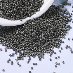 Cuentas de miyuki delica, cilindro, Abalorios de la semilla japonés, 11/0, (db1175) grafito mate galvanizado, 1.3x1.6mm, agujero: 0.8 mm, aproximamente 20000 unidades / bolsa, 100 g / bolsa